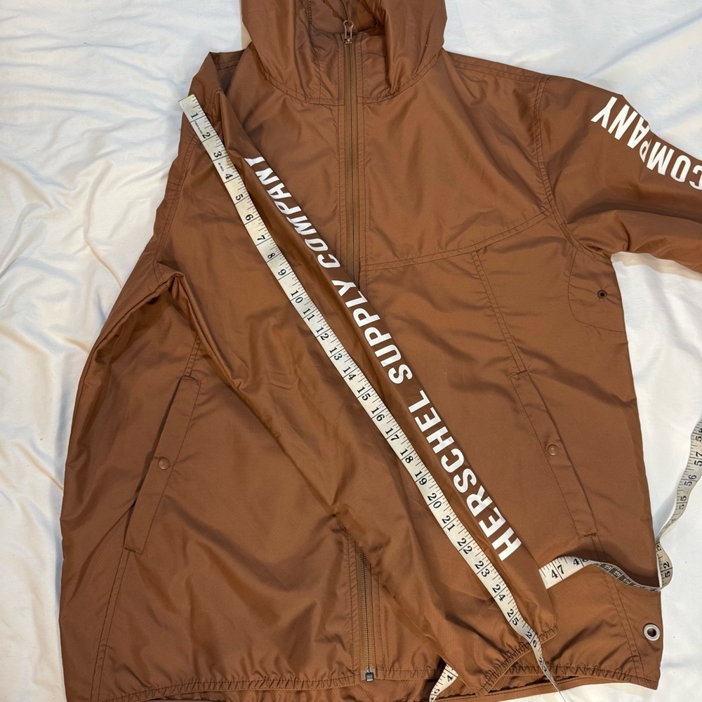 Herschel Supply Co. Packable Brown Voyage Wind Breaker Zip Up Jacket Size Medium - Picture 6 of 10